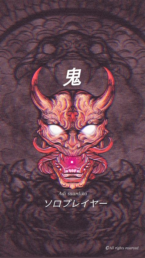 Oni Mask 鬼 On Behance Japanese Wallpaper Iphone Samurai Wallpaper