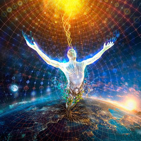 Spiritual Fantasy Psychedelic Earth Landscape Algiz Cosmic Energy