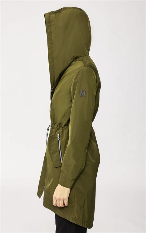Mackage Franki Rain Jacket With Signature Hood In Army Women Xxs In