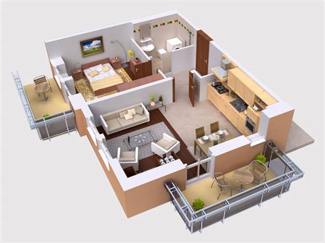 Luckydesigners And Builders 3d Floor Plan