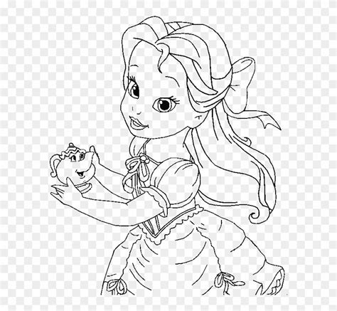 baby princess belle coloring page kids coloring pages baby disney