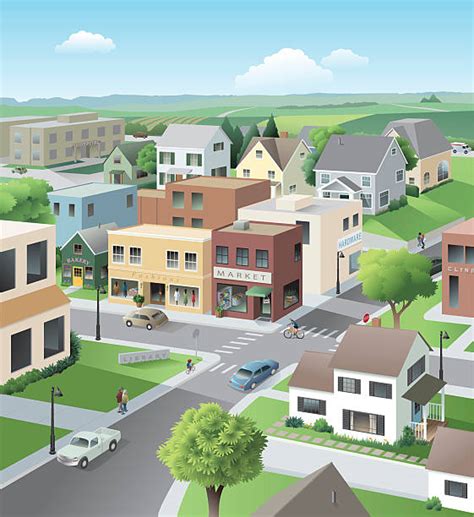 Main Street Clip Art Vector Images And Illustrations Istock