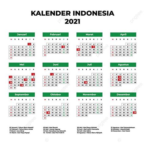 5 Informasi Tentang Kalender 2021 Indonesia Template Update 2020 2021