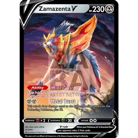 Choose the the dauntless shield of zamazenta v in the pokémon trading card game: Zamazenta V Custom Pokemon Card - ZabaTV