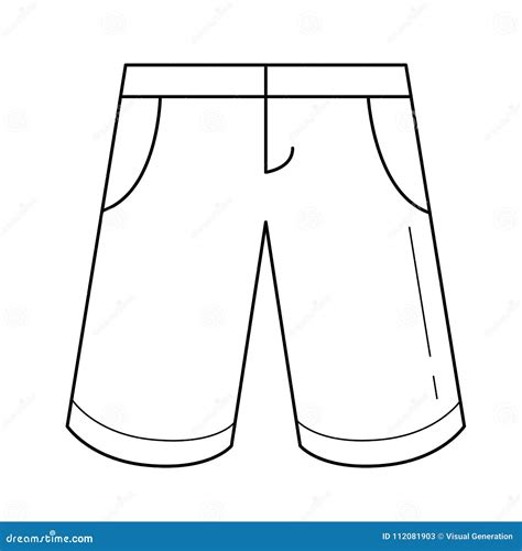 Bermuda Shorts Doodle Icon Sketch In Cartoon Style Stock Photo