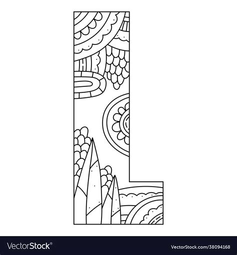 Alphabet Coloring Page Capital Letter Royalty Free Vector