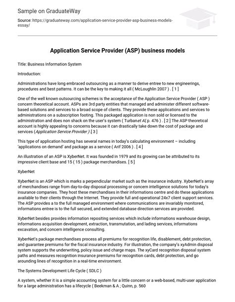 ⇉application Service Provider Asp Business Models Essay Example