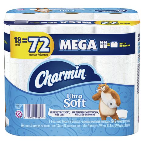 Charmin Ultra Soft Toilet Paper 18 Mega Rolls 5112 Sheets