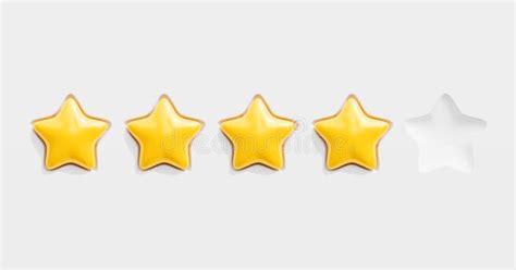 Five Gold Rating Stars Customer Review Or Feedback Concepts Stock