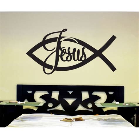 Jesus Fish Cross Christian Symbol Wall Decor Vinyl Sticker Decal