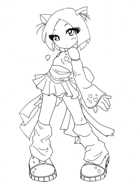 Cute Anime Girls Coloring Pages Sketch Coloring Page