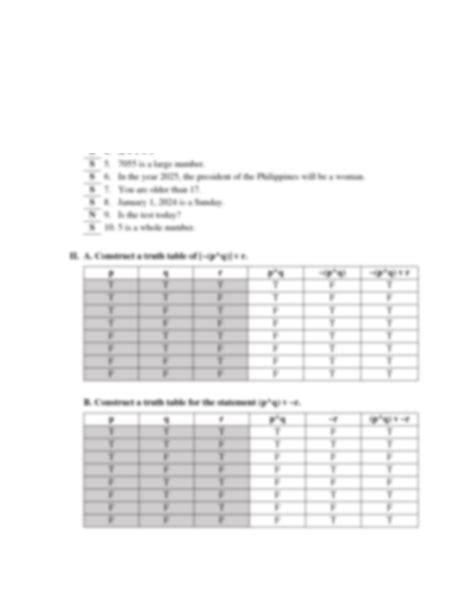 Solution Logic Statements And Truth Tables Studypool
