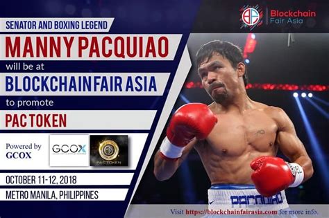 Senator And Legendary Boxer Manny Pacquiao To Appear At Blockchain Fair