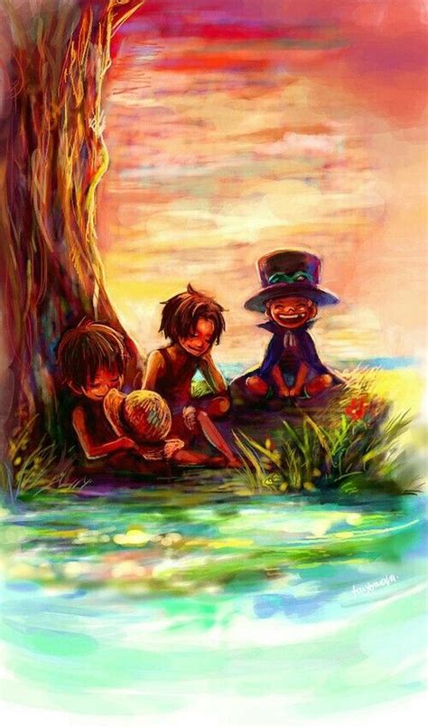 Luffy Ace Sabo Brothers Young Childhood Cute Sleeping Tree One