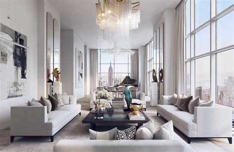 Gorgeous Elegant Beige Living Room Decor With Midcentury