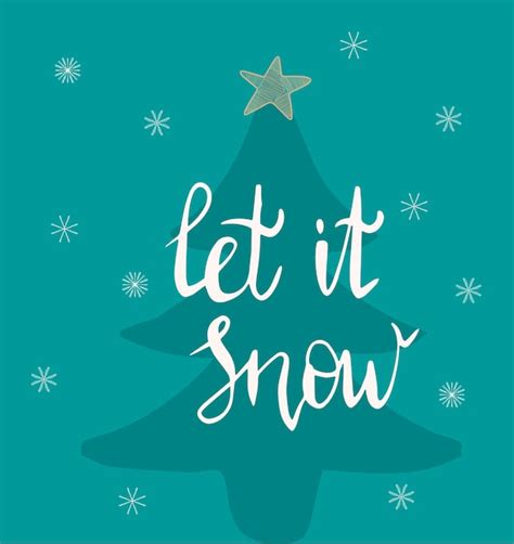 Premium Vector Let It Snow Winter Greeting Card With Chrismas Tree
