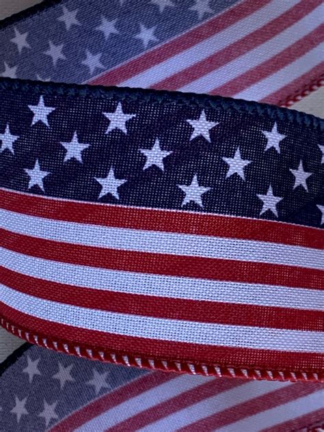 25 Usa Continuous Flag Ribbon American Flag Ribbon Etsy