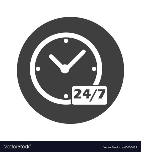 Monochrome Round Overnight Daily Icon Royalty Free Vector