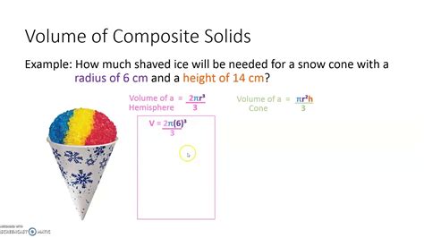 Volume Of Composite Solids Example 1 Youtube