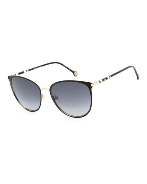Carolina Herrera Ch 0029 S Sunglasses Gold Black Grey Shaded In Blue Lyst