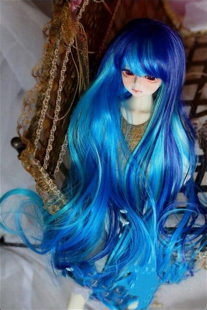 2018 New Arrival 13 14 Bjd Sd Doll Wig Fantasy Blue Color Fashion