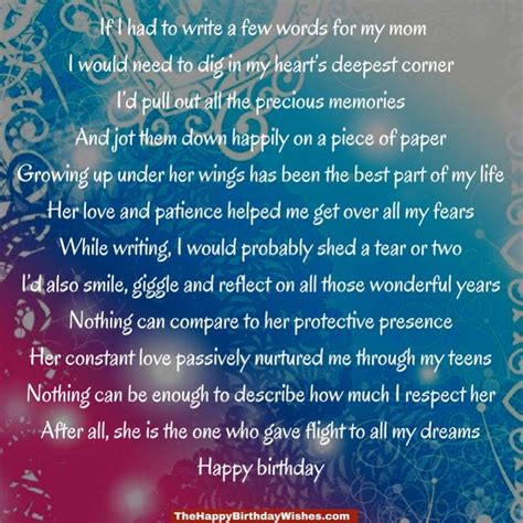 Happy Birthday Mom Poems