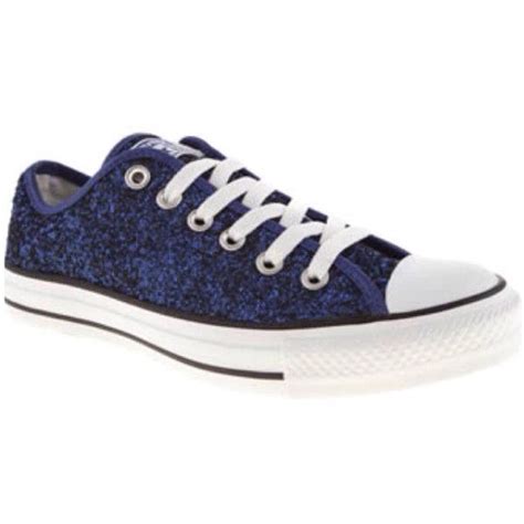 Converse All Star Handmade Sparkly Glitter Navy Blue Chucks Sneakers