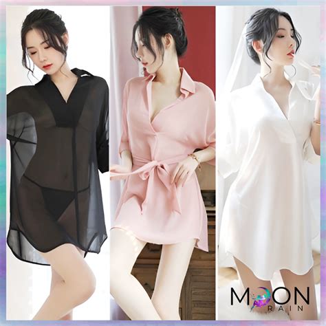 Jual Lingerie Set Sexy Piyama Model Kimono Wanita Transparan Baju Tidur