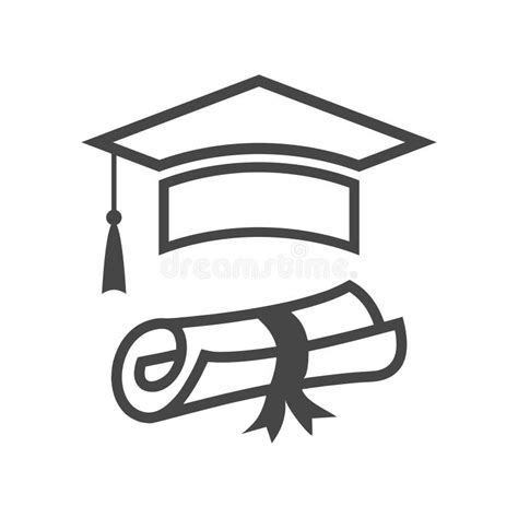 Graduation Cap And Diploma Icon Stock Vector Illustration Of Final