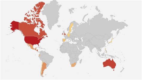 Wheelock Surname Global Distribution Map Wheelock One Name Study