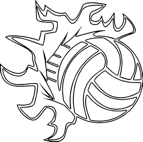Volleyballs Players Sports Ball Outline Coloring Page