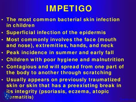 Introduction To Impetigo Dermatology Lecture Slides Docsity