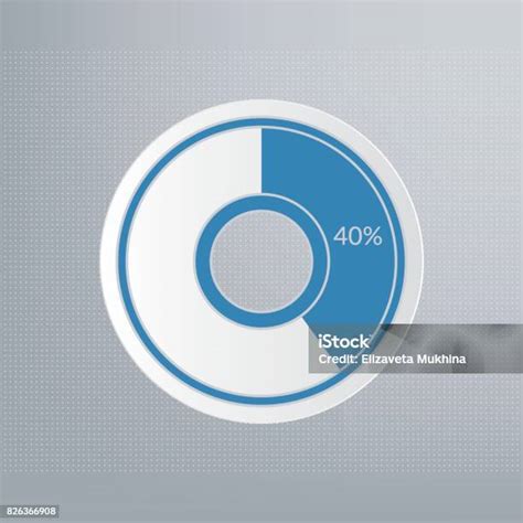 40 Pie Chart Percentage Vector Infographic Sign Forty Percent Isolated