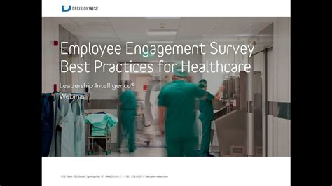 employee engagement survey best practices for hospitals and healthcare organization youtube