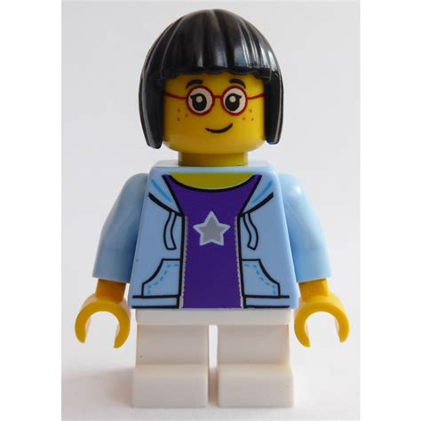 Lego Girl In Bright Light Blue Jacket Minifigure Brick Owl Lego