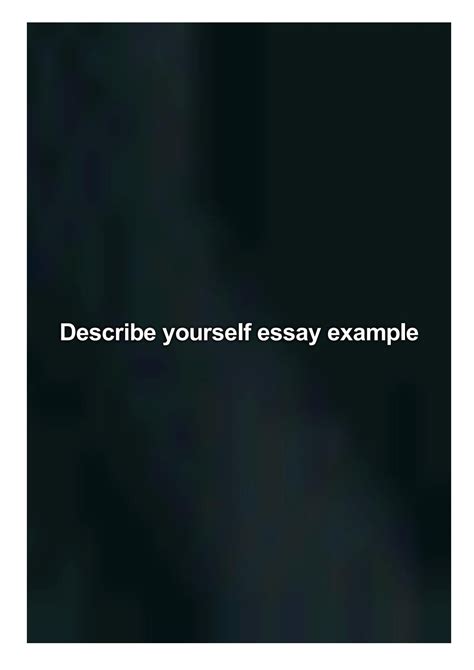 Describe Yourself Essay Example Telegraph