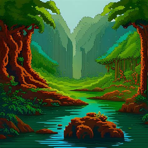 Wild Forest Nature Pixel Art Digital Art By Marcin Pasnicki Fine Art