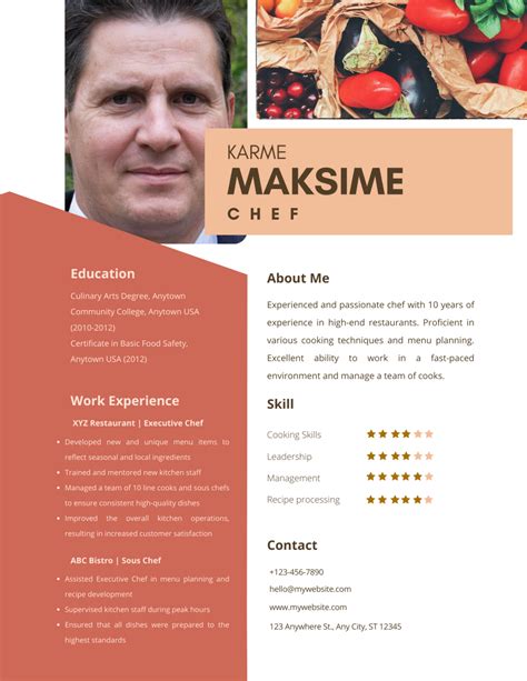 Chef Resume Template 2024 Download In Word Pdf