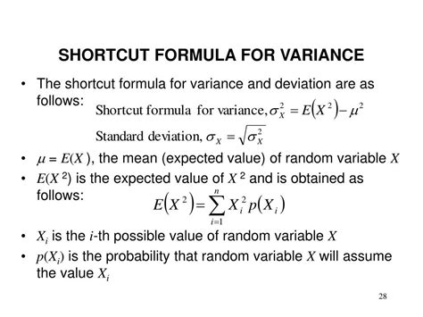 Variance Shortcut Formula