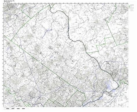 Working Maps Bucks County Pennsylvania PA Zip Code Map Not Laminated