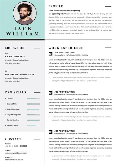 Creative Infographic Resume Template Resume Templates For 2020