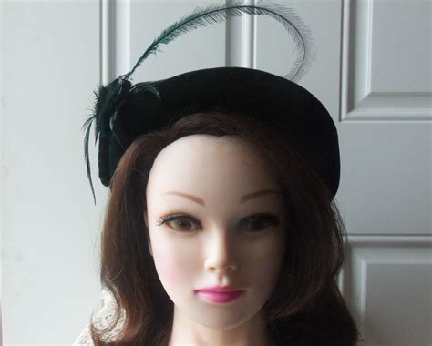 Her second marriage lasted a year until she discovered that he was gay. Vintage Pillbox Hat - Forest Green Velvet, Feather Detail, Second Wedding, 50 to 75 Years Old ...