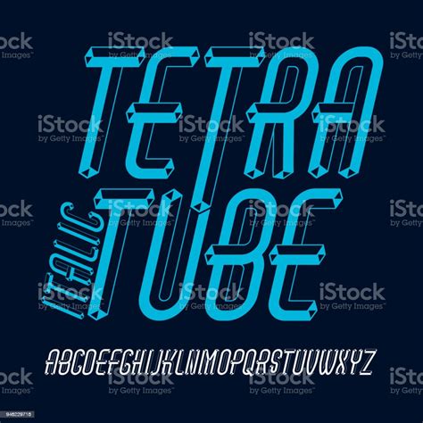 Vector Fun Capital English Alphabet Letters Collection Retro Italic