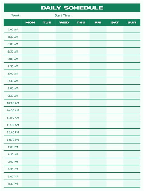 Daily Hour Planner Printable