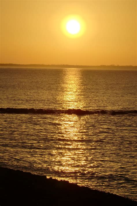 Free Images Beach Sunset North Sea Horizon Sun Calm Sky Sunrise Afterglow Ocean