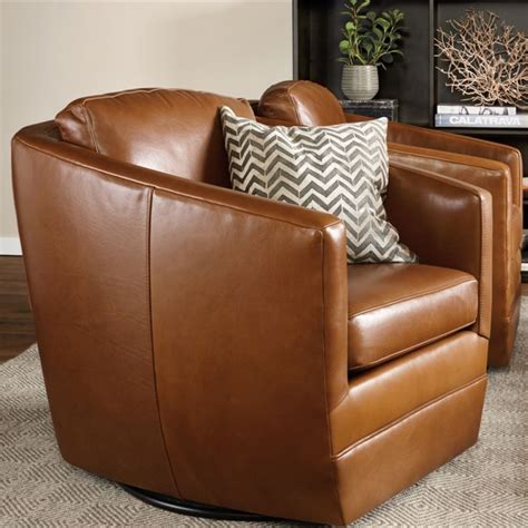 Ford Leather Swivel Glider Chair Modern Living Room Furniture