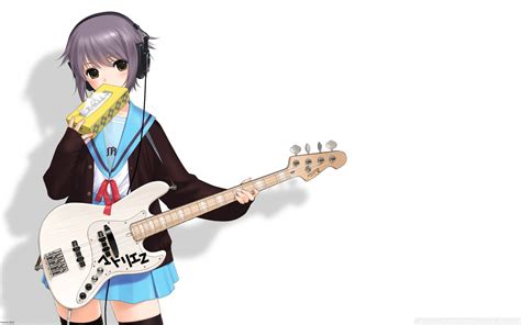 Anime Girl With Guitar And Headphones Wallpapers And Images