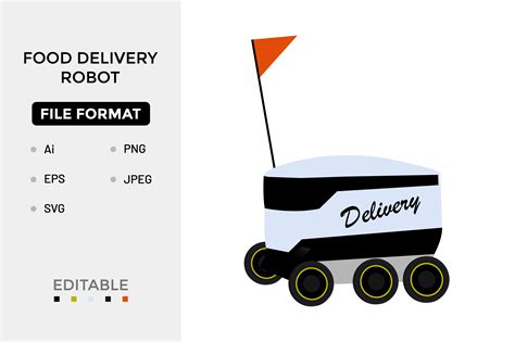 Food Delivery Robot Illustration Graphic By Pranstudio · Creative Fabrica