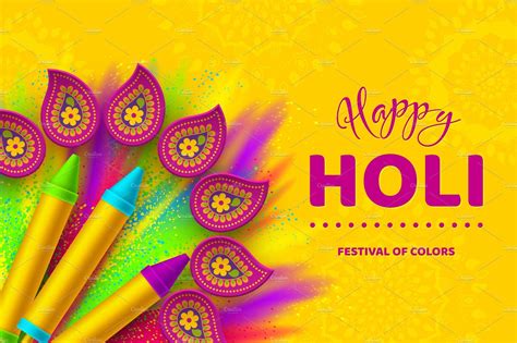 Happy Holi Colorful Banner For Happy Holi Color Festival Holi