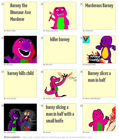 Barney The Dinosaur Axe Murderer Drawception